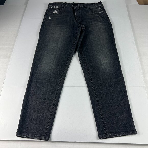 J Brand Jeans Women 31x26 Sadey Slim Straight Crop Black Distressed Denim Tag 28 - Picture 1 of 16